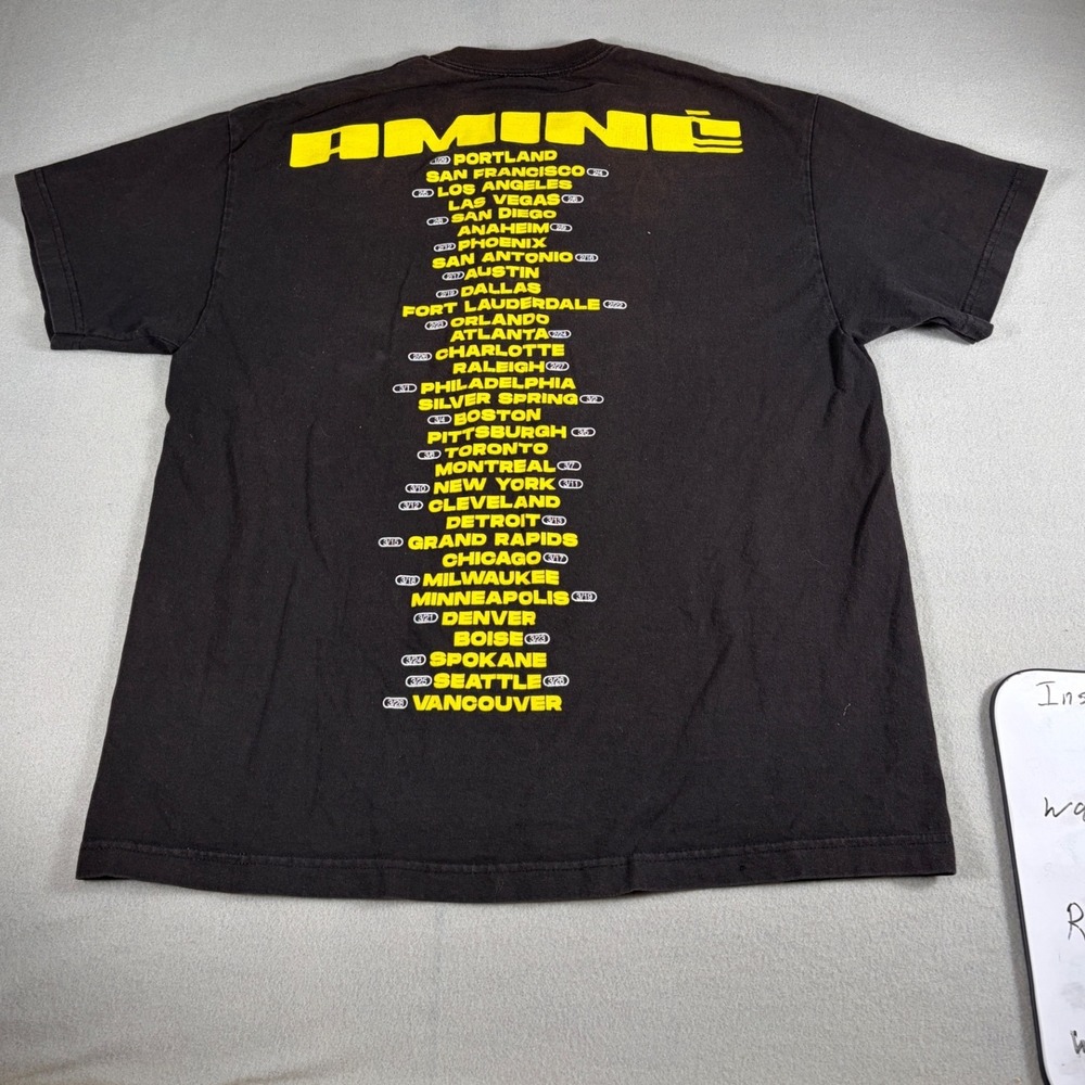Amine The Best Tour Ever T-Shirt Mens XL Black Yellow Graphic Concert Tee 2022